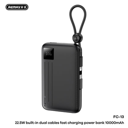 REMAX 22.5W Dual Cables Fast Charging Power Bank 10000mAh - FC-13