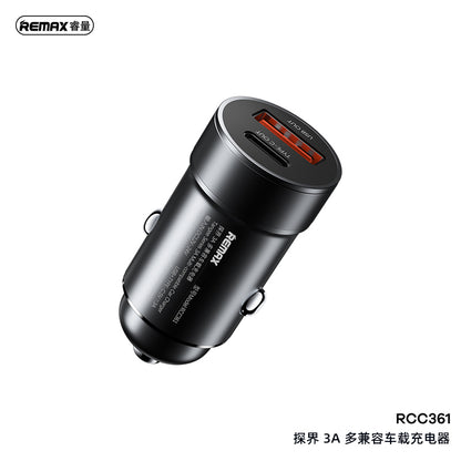 REMAX Tangee Series 3A 1A+1C Multi-compatible Car Charger - RCC361