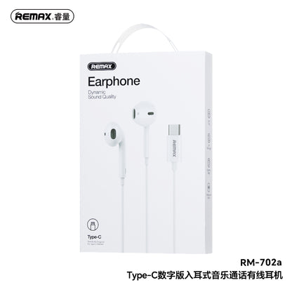 REMAX Wired Earphones, Plug & Play (Type-C/Lightning/3.5mm) - RM-702