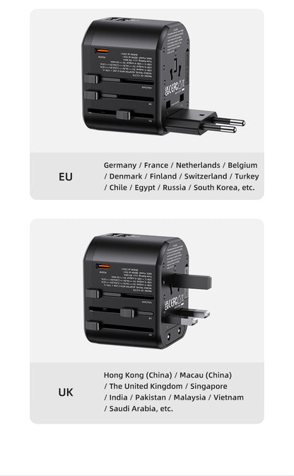 USAMS 20W Travel Power Adapter Type-C + Dual USB-A Ports - US-CC179