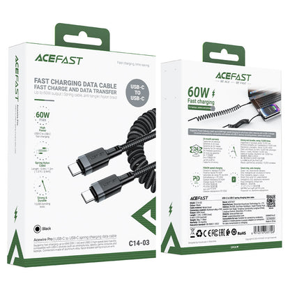 ACEFAST USB-C to USB-C Coiled Cable 1.2M - C14-03