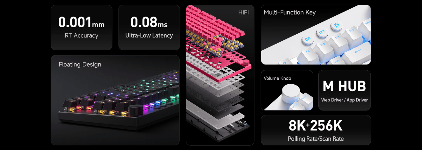 MCHOSE Mix 87 Hall Effect Magnetic Switch Gaming Keyboard