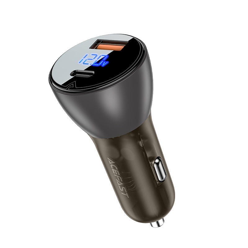 ACEFAST Fast Car Charger 63W (USB-A+USB-C) with Voltage Display - B6