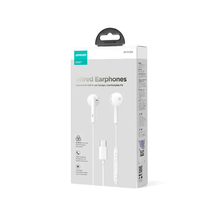 JOYROOM Type-C Half In-Ear Wired Earphones - JR-EC05