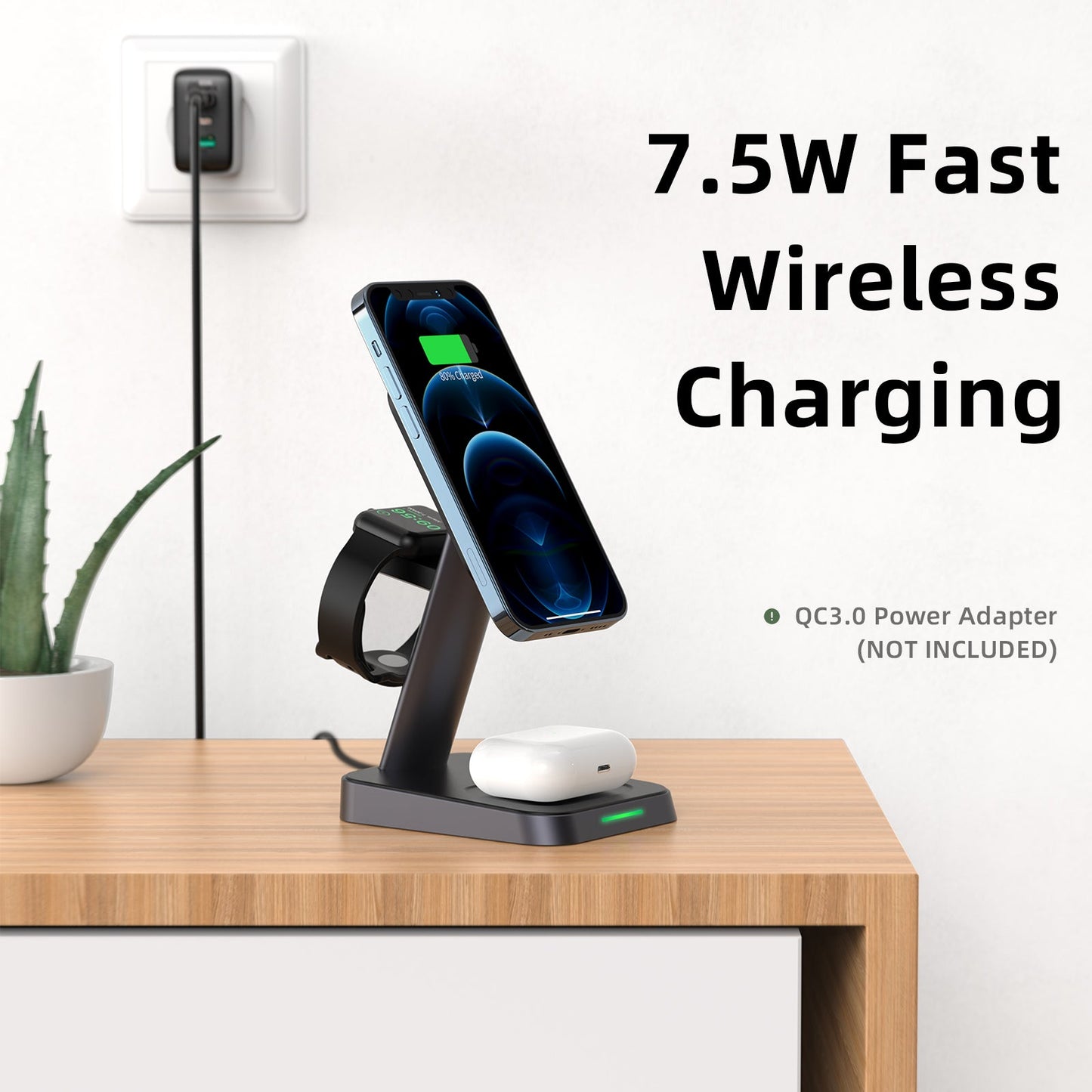 ACEFAST 3-in-1 Wireless Charger Stand for iPhone, AirPods and Apple Watch E3