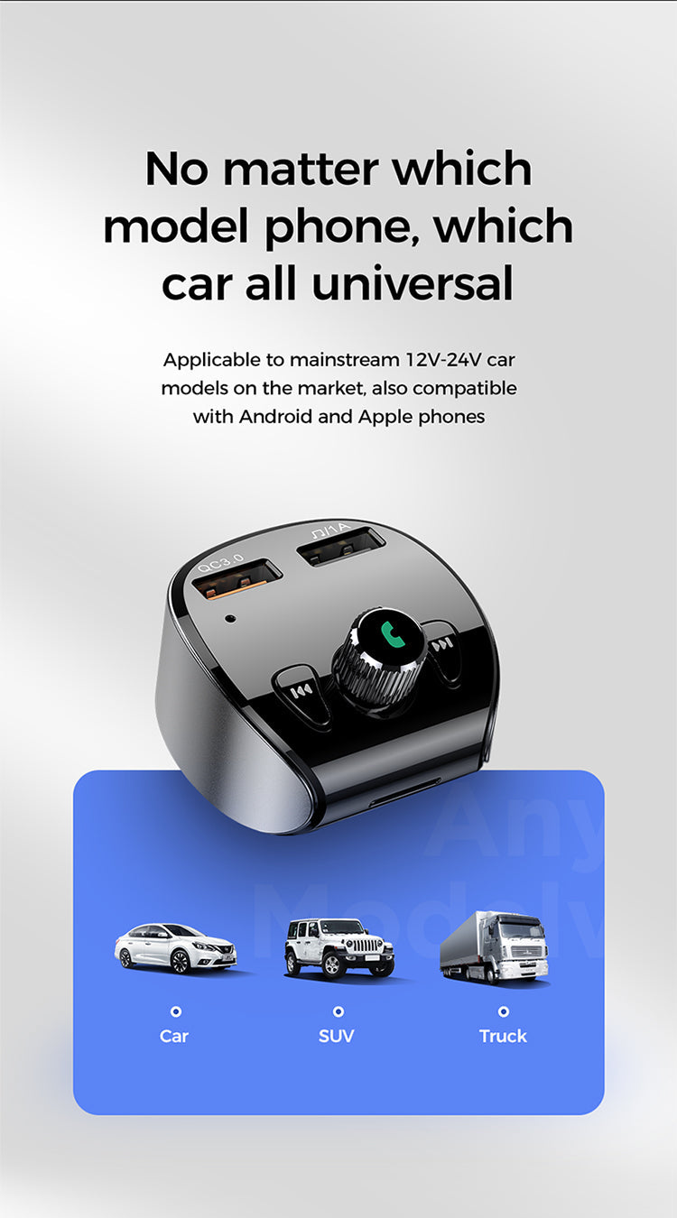 JOYROOM Bluetooth FM Transmitter with Fast Car Charger JR-CL02