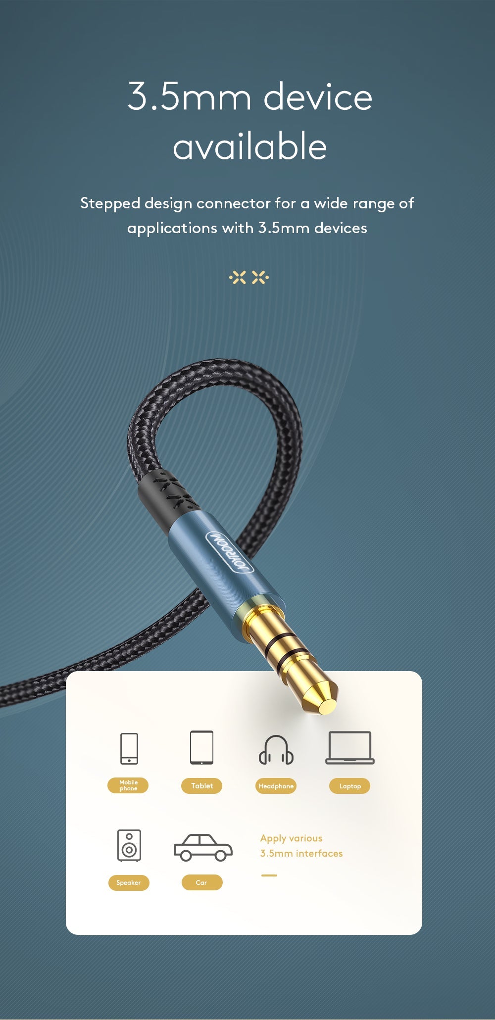 JOYROOM 3.5mm AUX Audio Cable 1M - SY.10A1