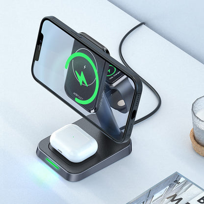 ACEFAST 3-in-1 Wireless Charger Stand for iPhone, AirPods and Apple Watch E3