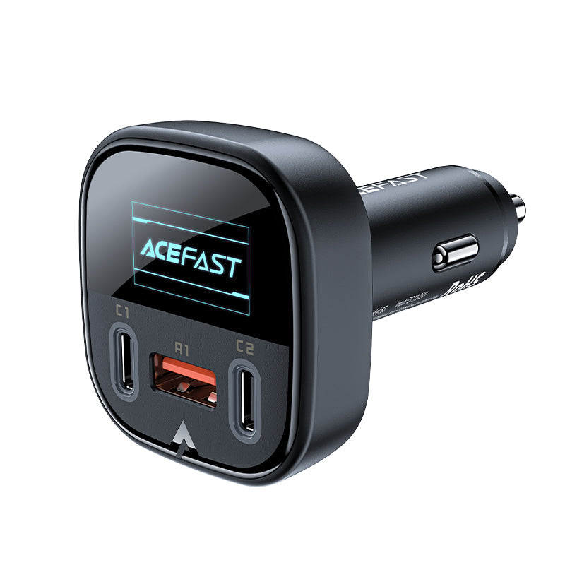 ACEFAST Fast Car Charger 101W 3 Ports with Voltage Display